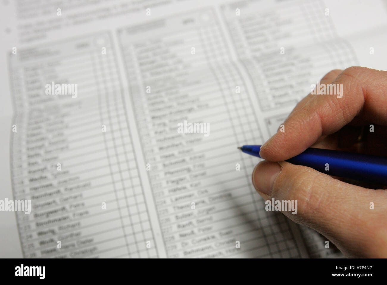 DEU, Germany, local election ballot, the voters can cumulate and split their votes which makes the ballots very long Stock Photo