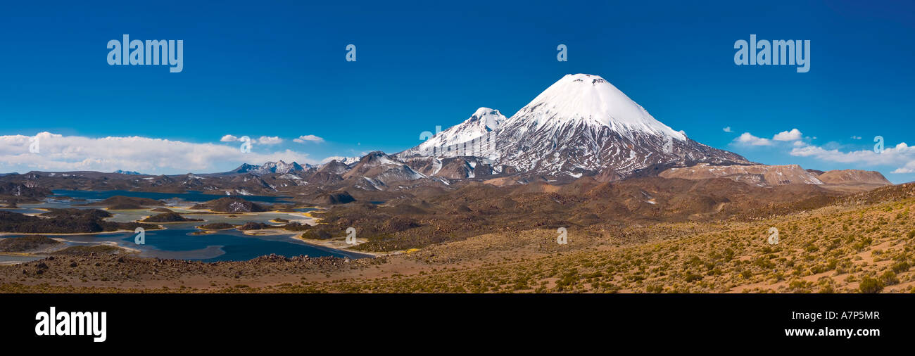 Volcan Parinacota, Lauca National Park, Tarapaca region, Northern Chile Stock Photo