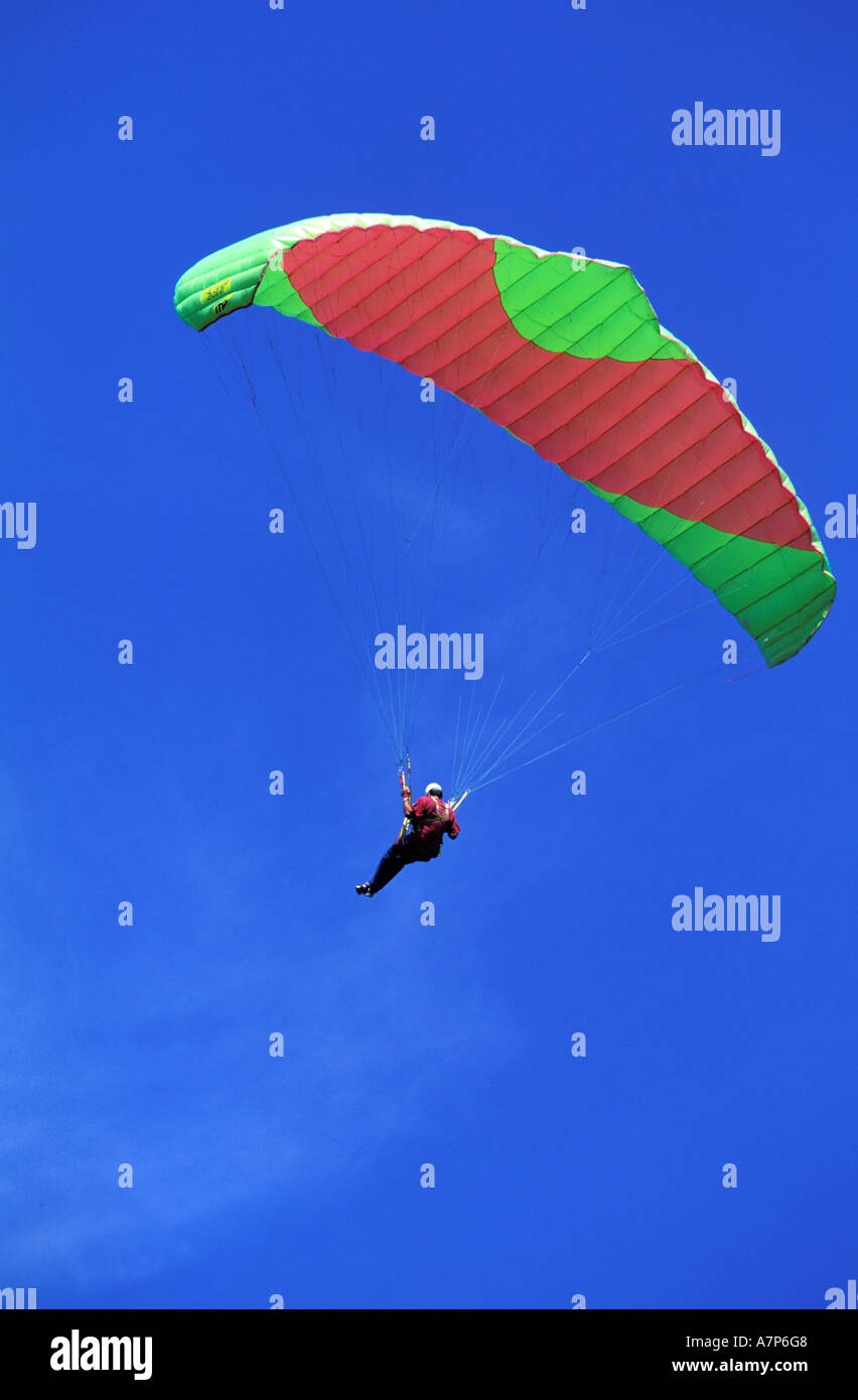 France, Ariege, paraglider at Pratt d'Albi Stock Photo