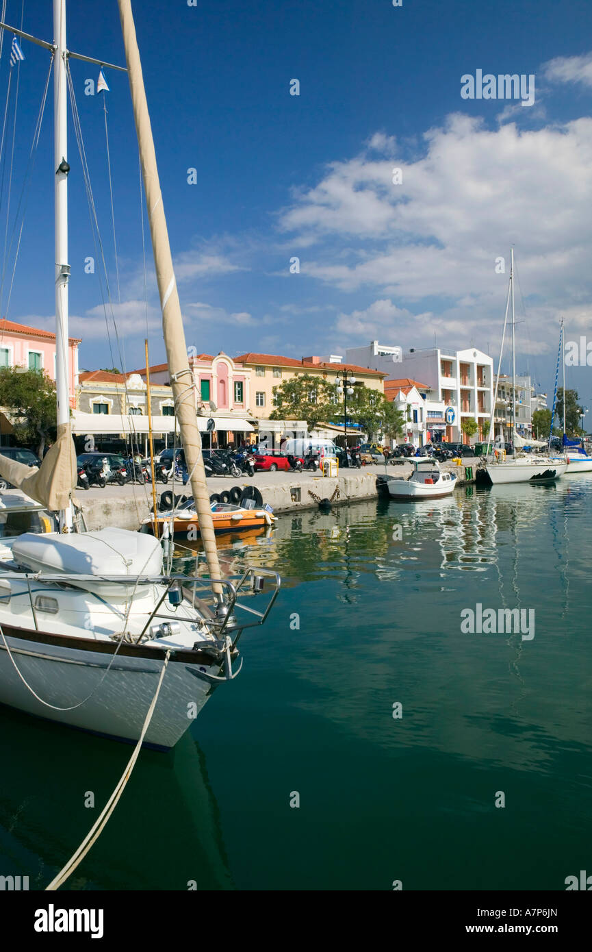 Waterfront View of Southern Harbour, Mytilini Town, Lesbos Island ...