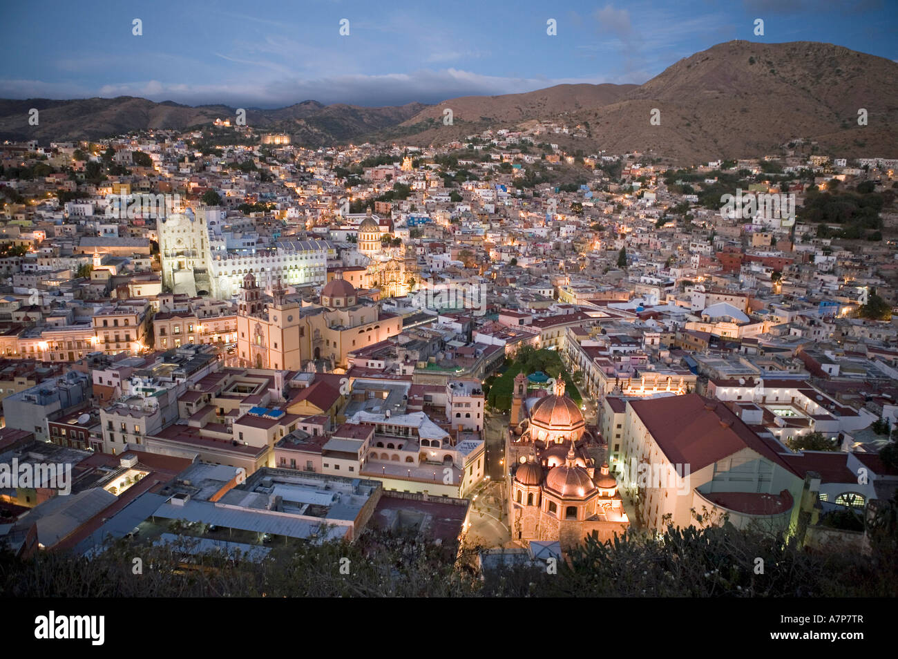 View of Guanajuato from El Pipila Monument, Guanajuato, Mexico Stock Photo