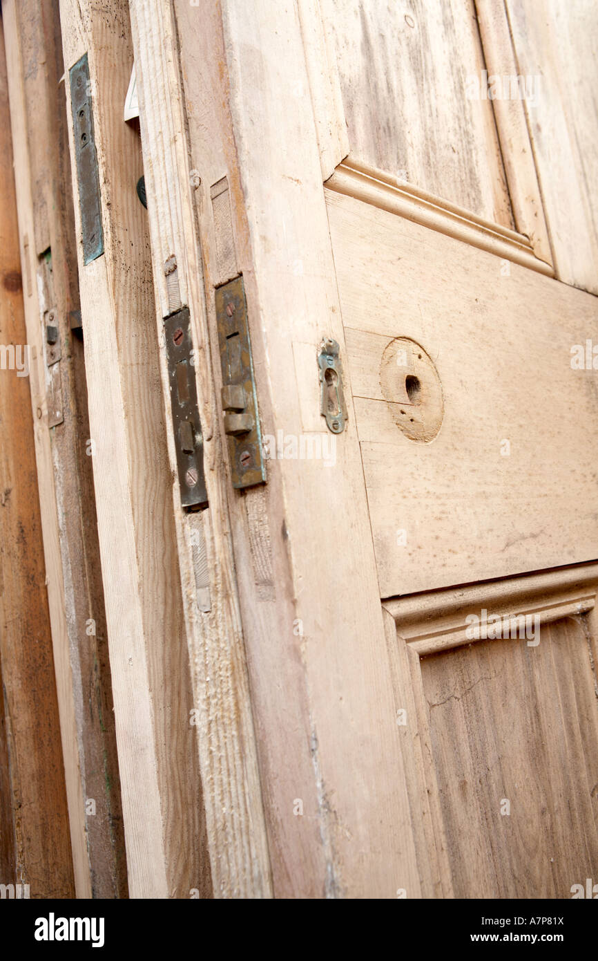 Reclaimed pine wood doors Stock Photo Alamy