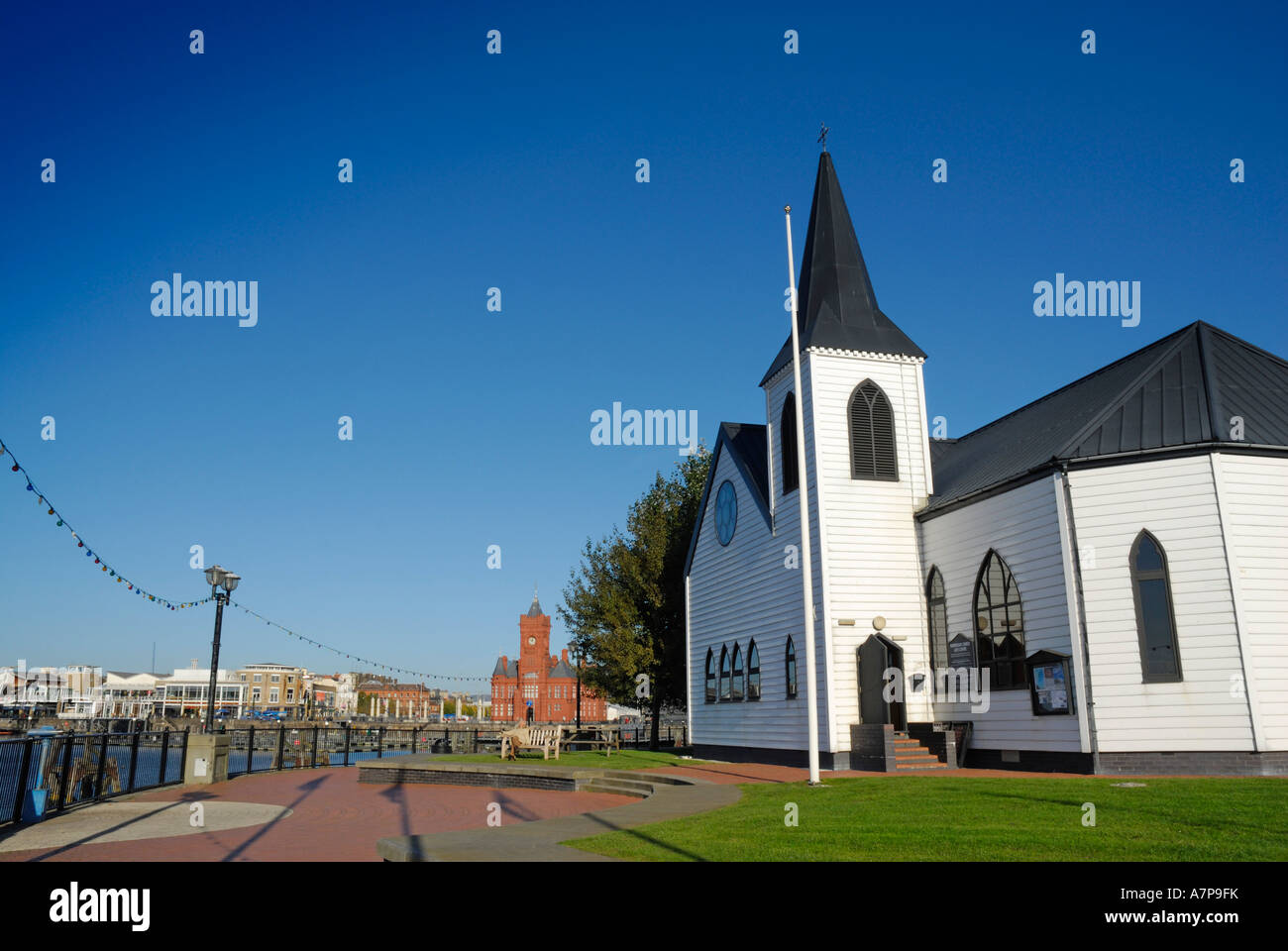 Norwegian Church, Cardiff Bay, Cardiff (Caerdydd), Wales, UK Stock Photo