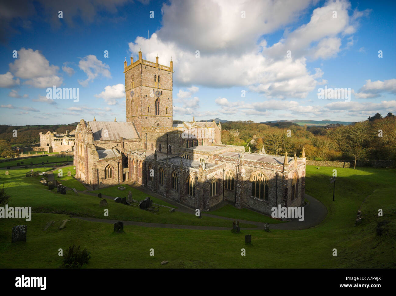 St. David's Cathedral, St. David's, Pembrokeshire, Wales, UK Stock Photo