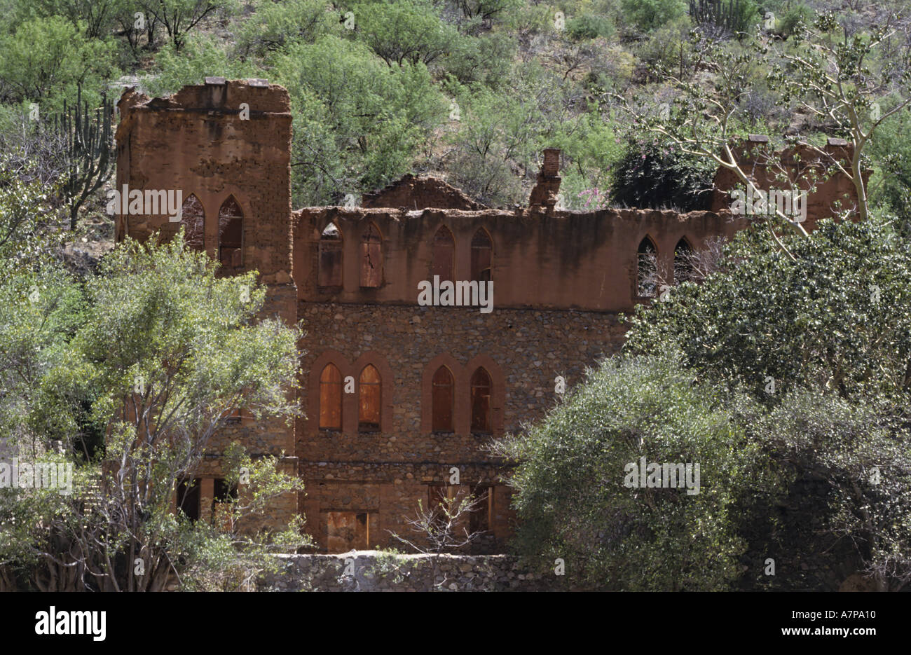 Mexico Chihuahua State Batopilas In The Copper Canyon Ruins Of The House Of Sheppard Stock Photo