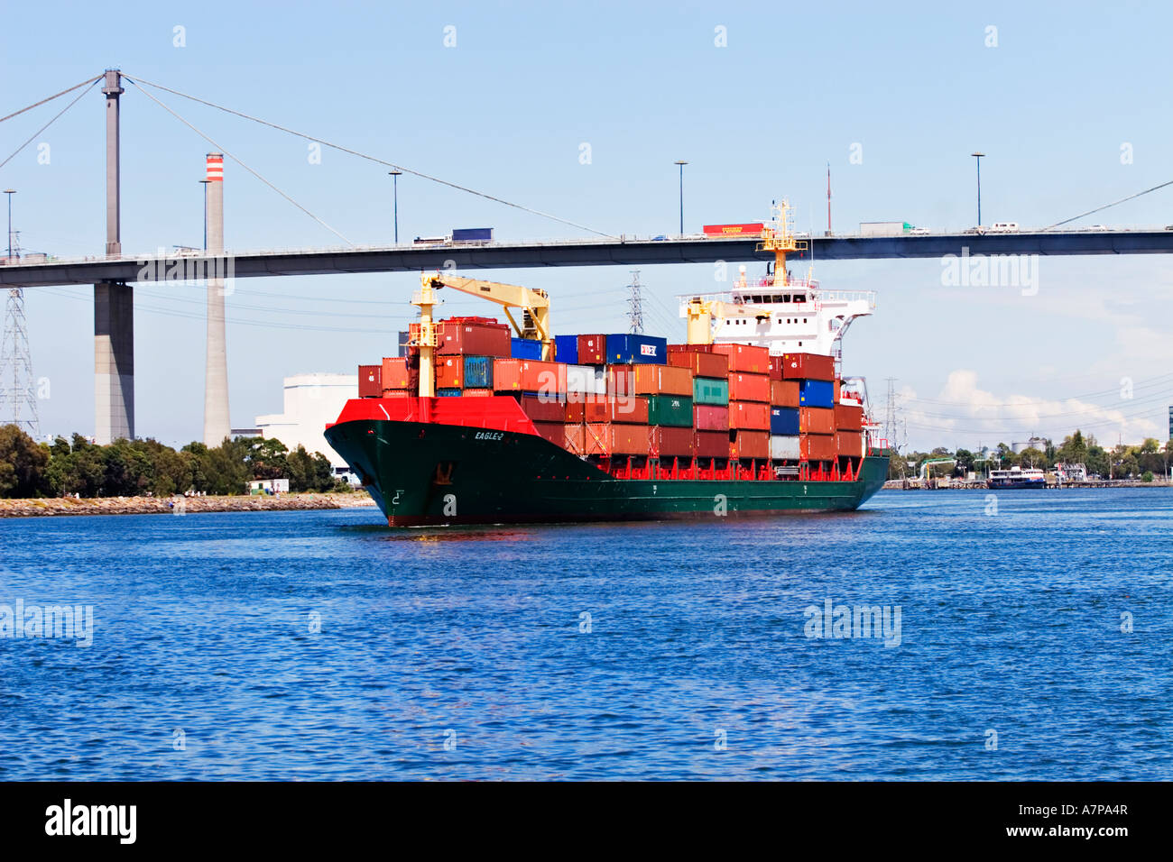 Shipping Industry / A container ship arrives in the "Port of Melbourne