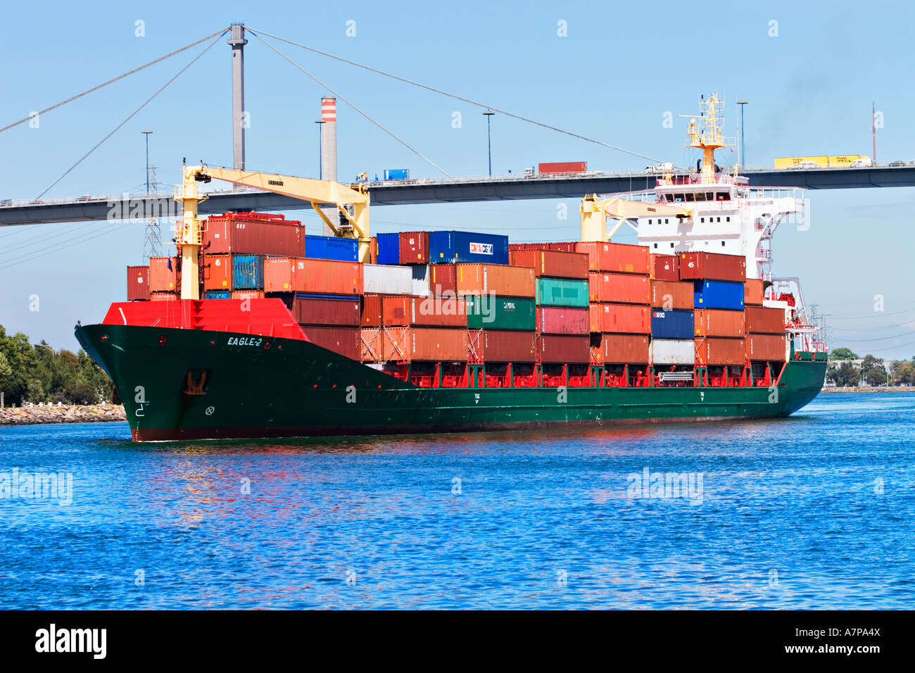 Container ship arrives in port hires stock photography and images Alamy