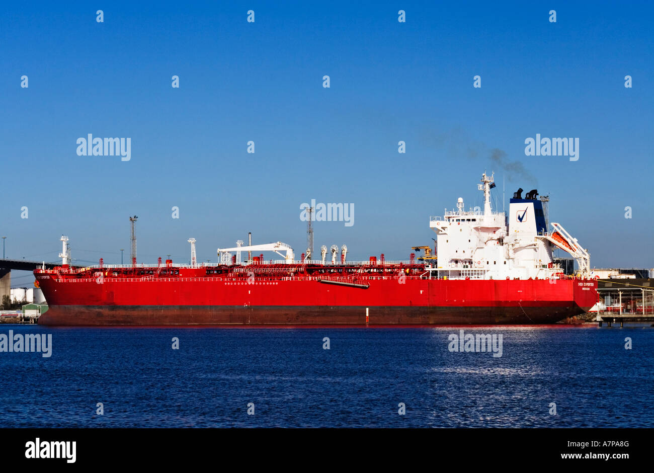 Shipping Industry / A petroleum tanker discharging fuel.The "Port of