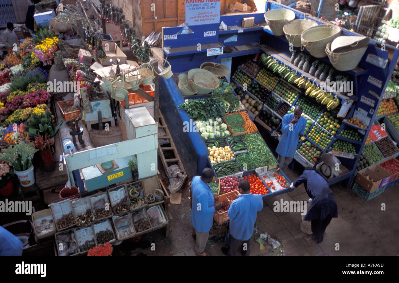 AFRICA KENYA Nairobi City Market with colorful display of fruits