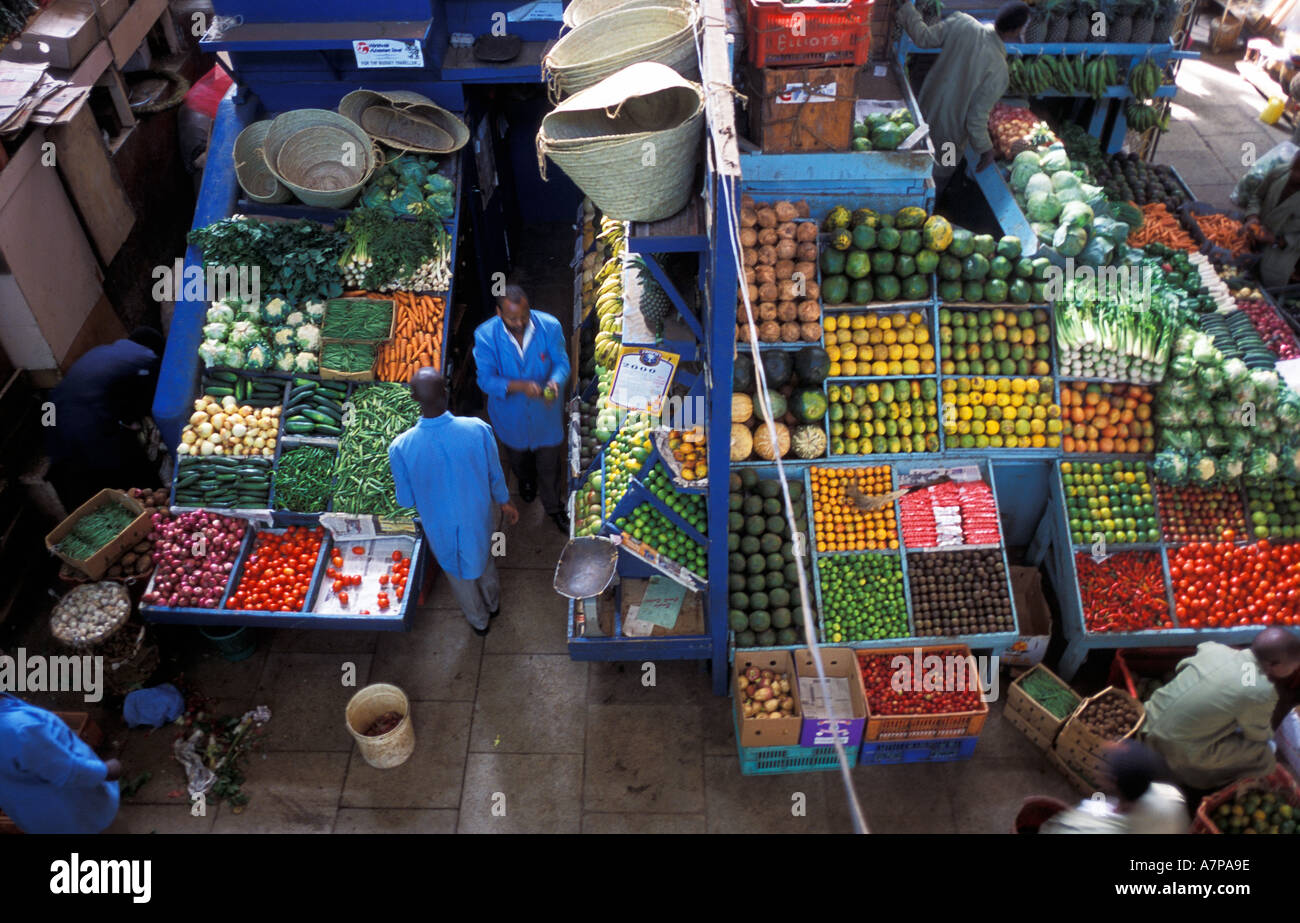 AFRICA KENYA Nairobi City Market with colorful display of fruits