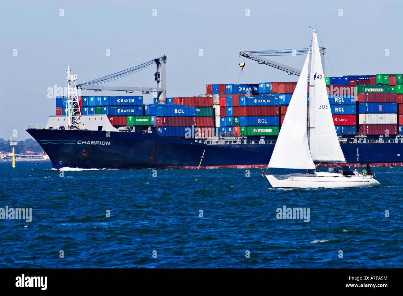 Shipping Industry / A container ship arrives in the "Port of Melbourne