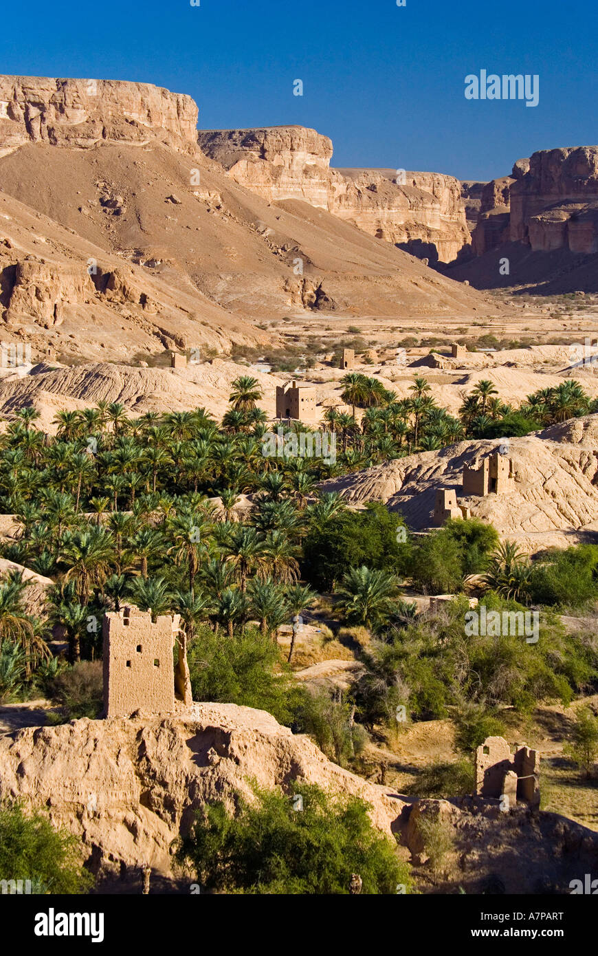 Al Hajjarin Village, Wadi Dawan (Wadi Do'an), Yemen Stock Photo