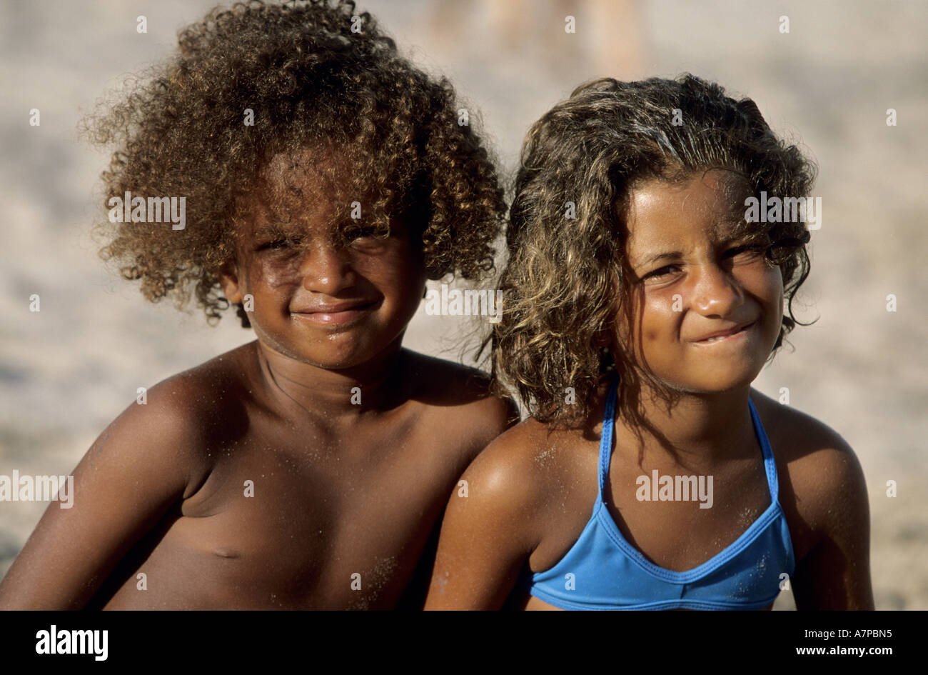 Brazil, Bahia state, children of Itaparica island opposite to Salvador Stock Photo