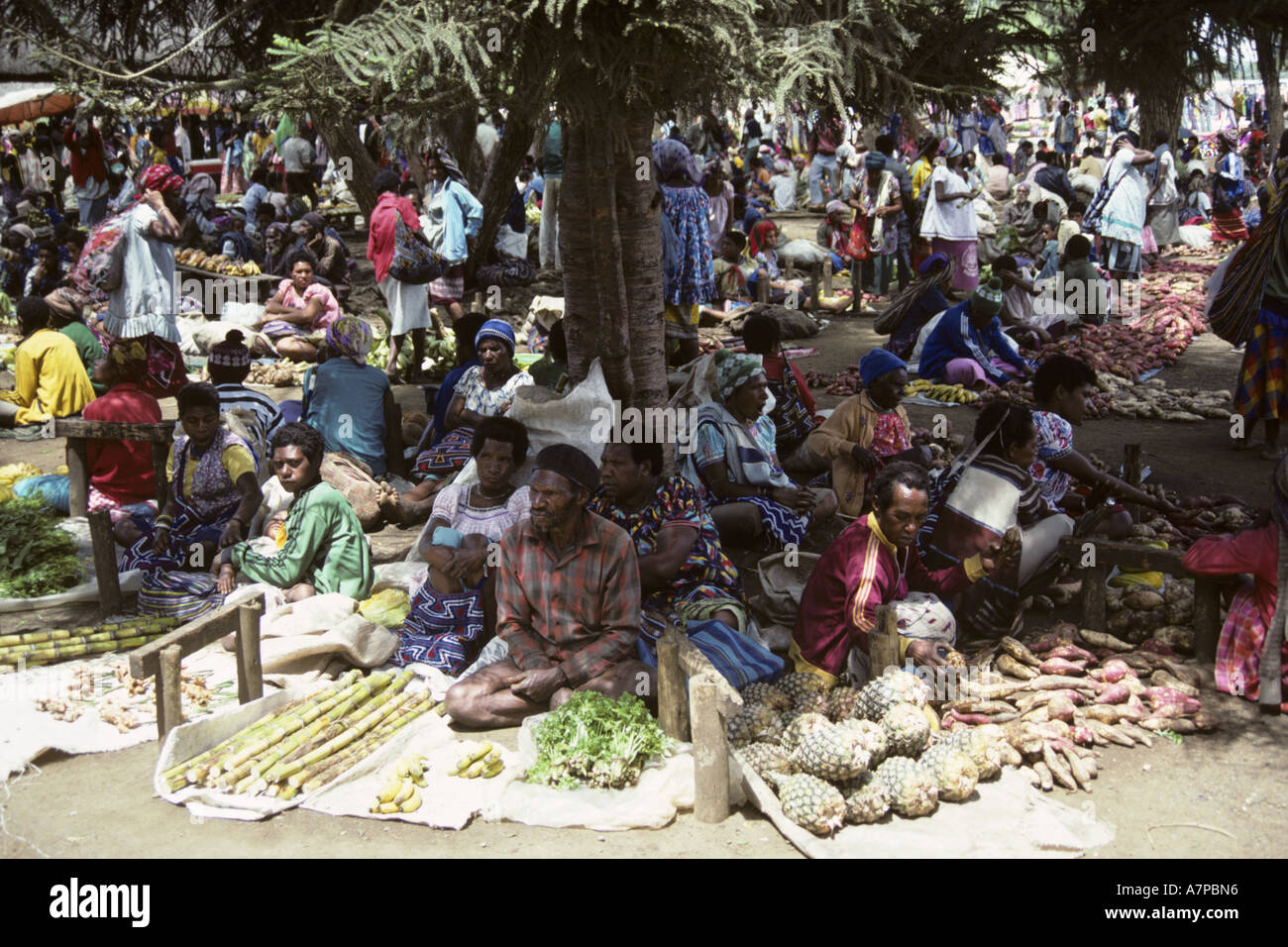 people and fruits at the market, Papua New Guinea Stock Photo Alamy