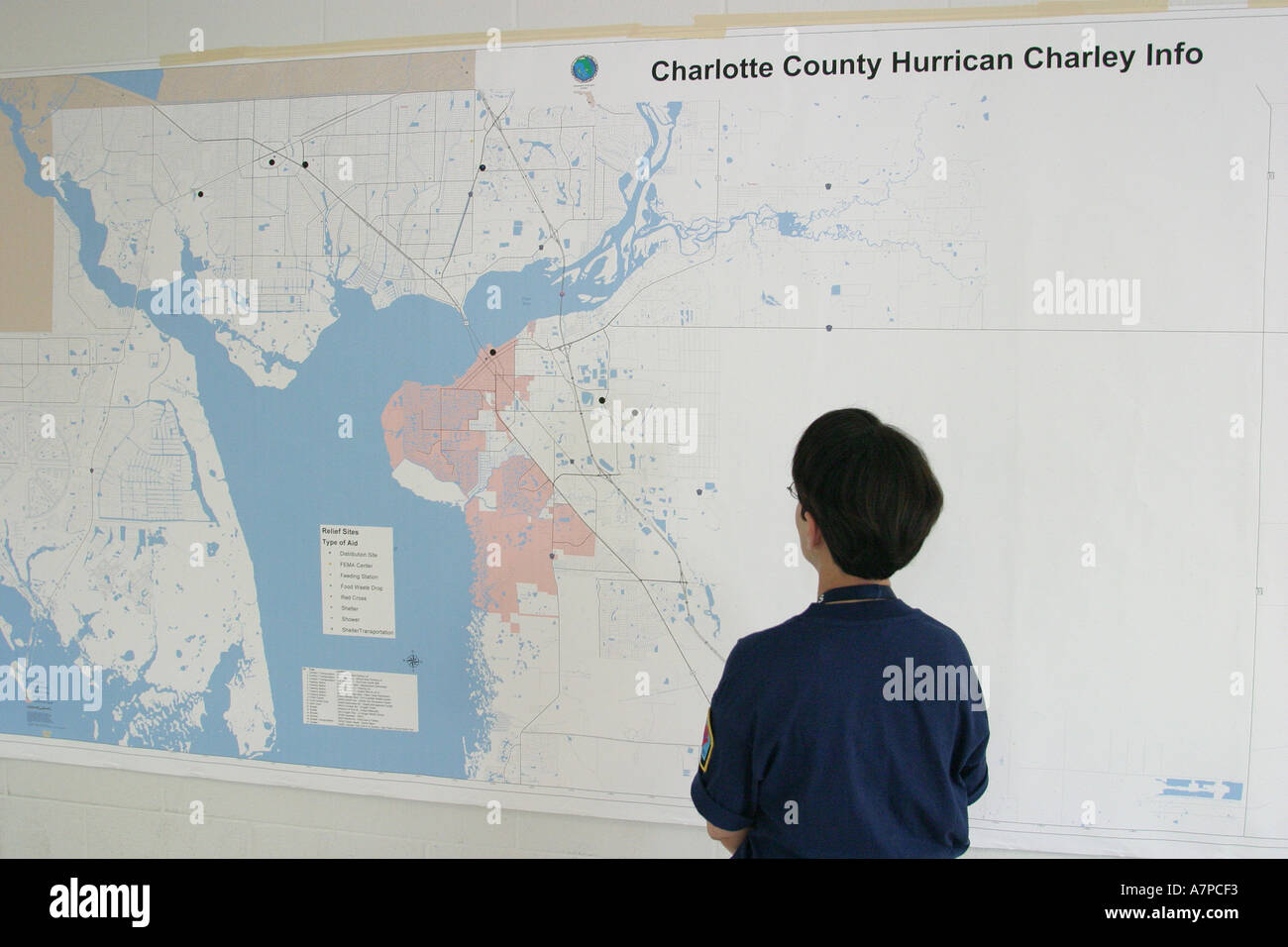 Florida Charlotte County,Port Charlotte neighborhood,residential,Center,centre,State FEMA Disaster Recovery Center,centre,Federal Emergency Management Stock Photo