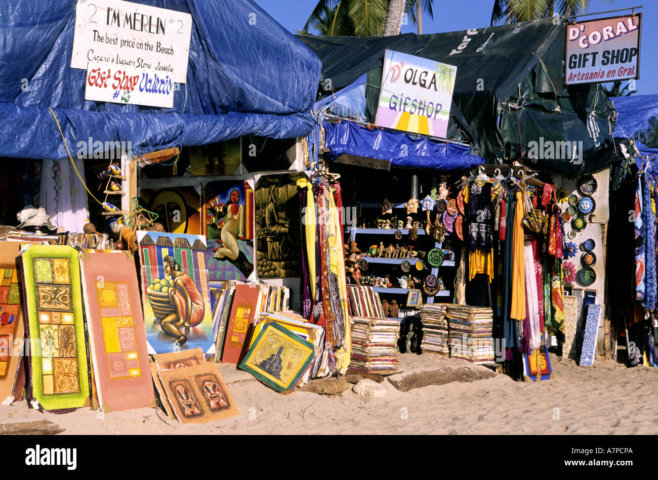 Dominican Republic, Altagracia province, Bayahibe, gift shops on the