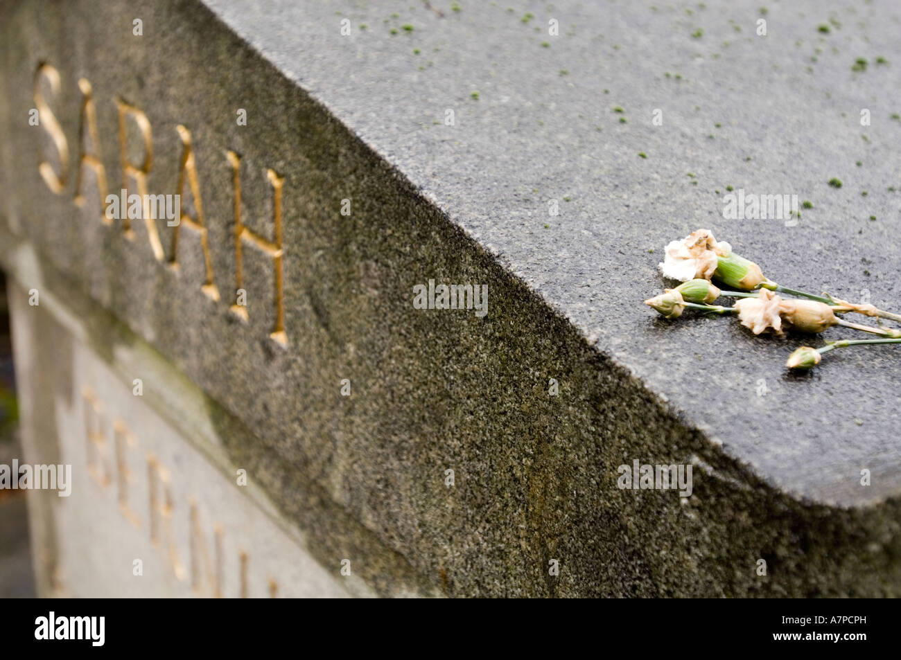 Sarah Bernhardt's grave. Pere-Lachaise cemetery. Paris. France. Stock Photo