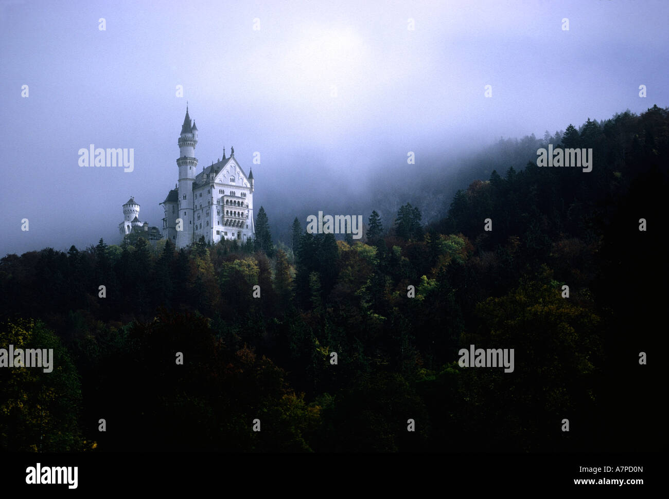 Neuschwanstein castle or schloss built by King Ludwig II in Bavaria ...