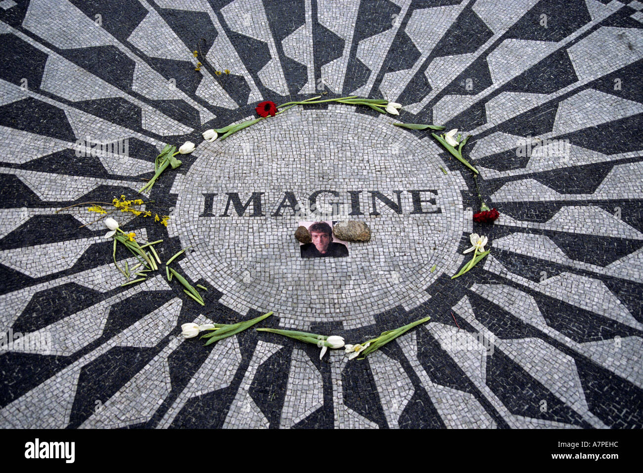 Imagine - memorial for John Lennon at Central Park, USA, New York City Stock Photo