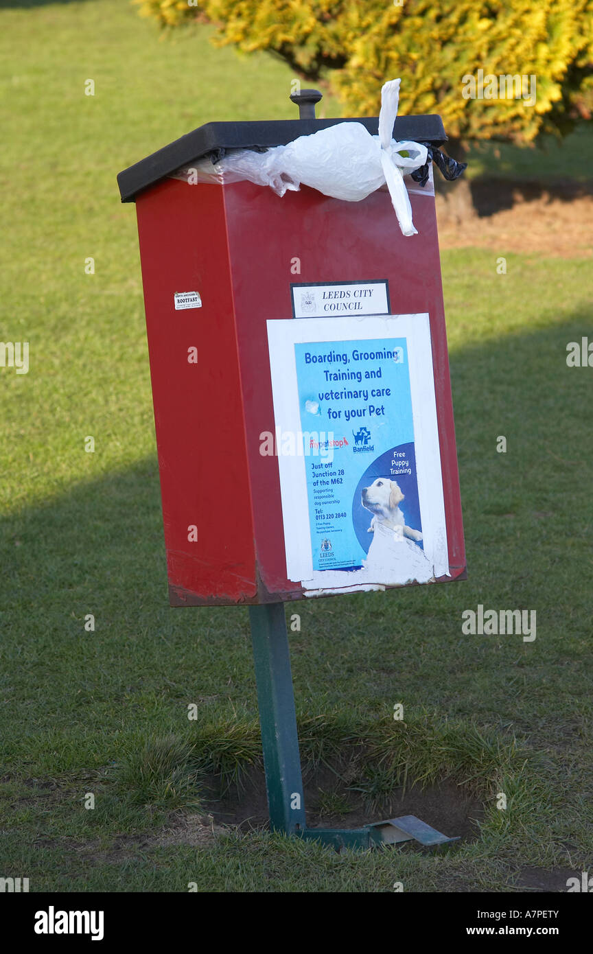 Dog waste bin in park Stock Photo Alamy