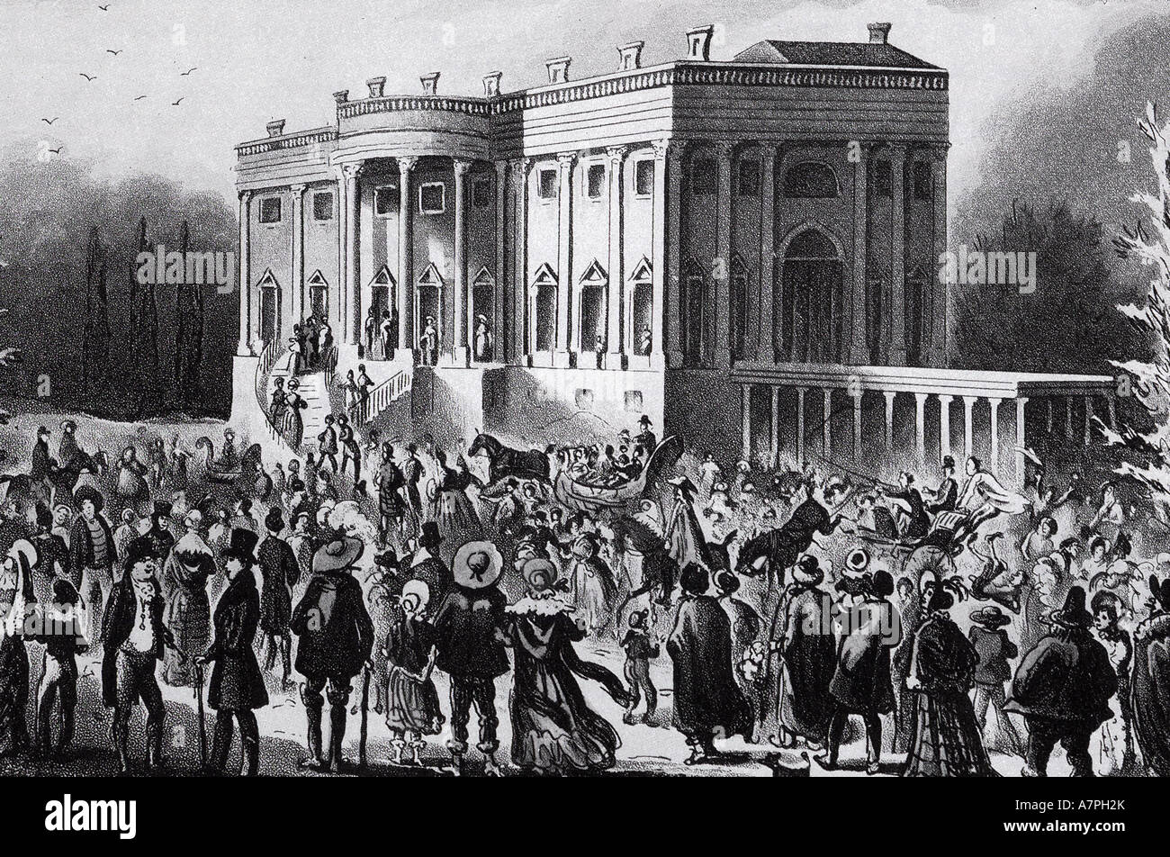 ANDREW JACKSON engraving of his Inauguration as 7th President of the USA in 1828 Stock Photo