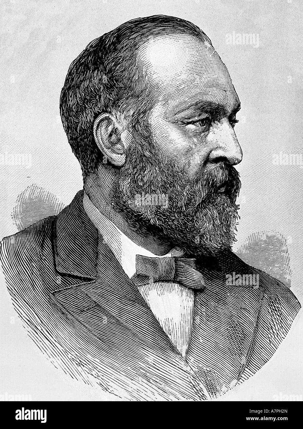 JAMES ABRAHM GARFIELD  1831 to 1881 twentieth President of the USA Stock Photo