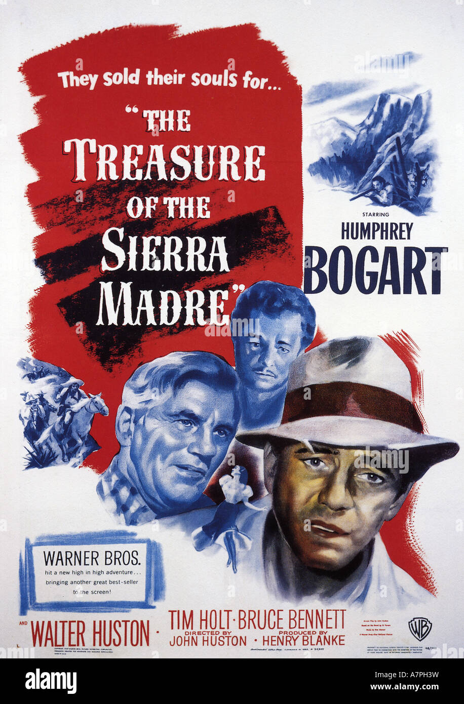 Treasure Of The Sierra Madre Poster For 1948 Warner Film With Humphrey Bogart Stock Photo Alamy