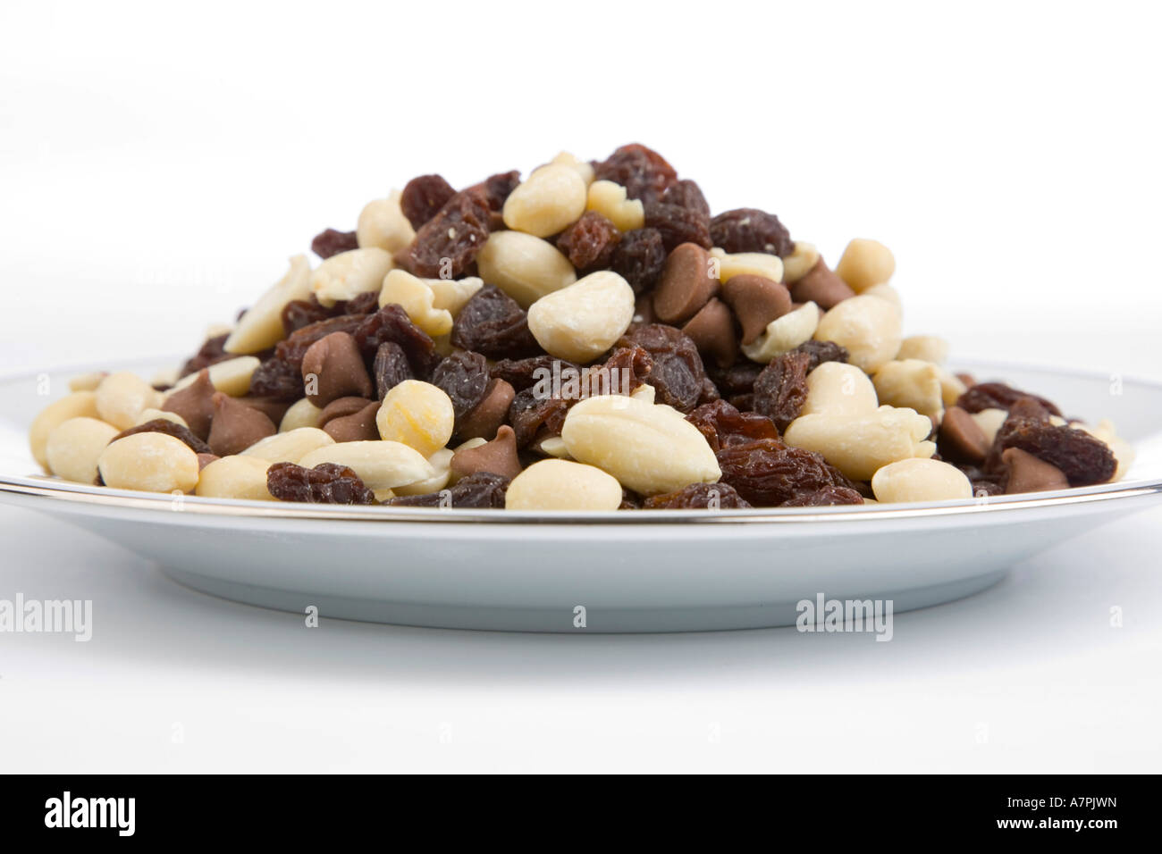 peanuts, raisins and chocolate drops Stock Photo Alamy