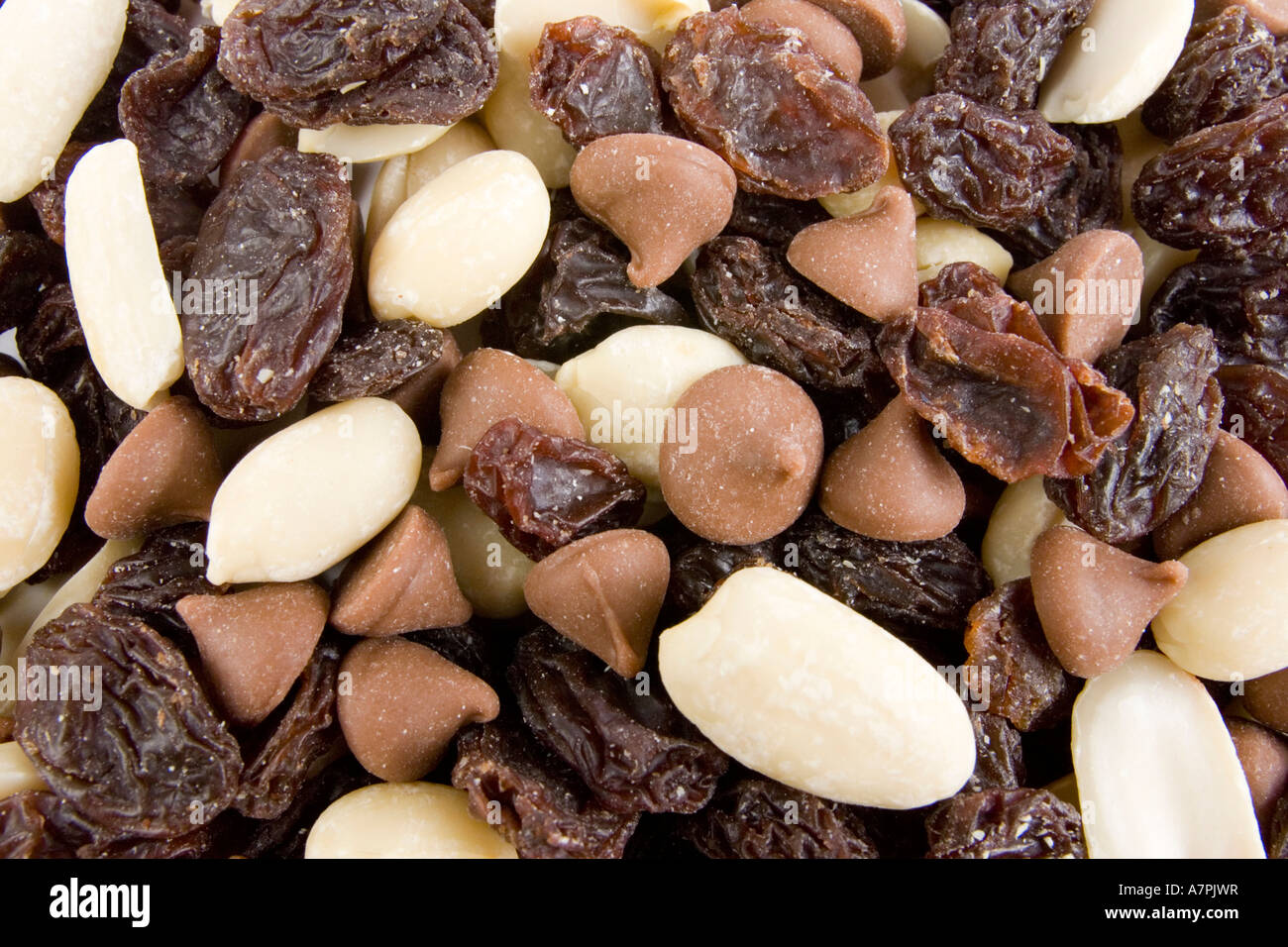 peanuts, raisins and chocolate drops Stock Photo Alamy