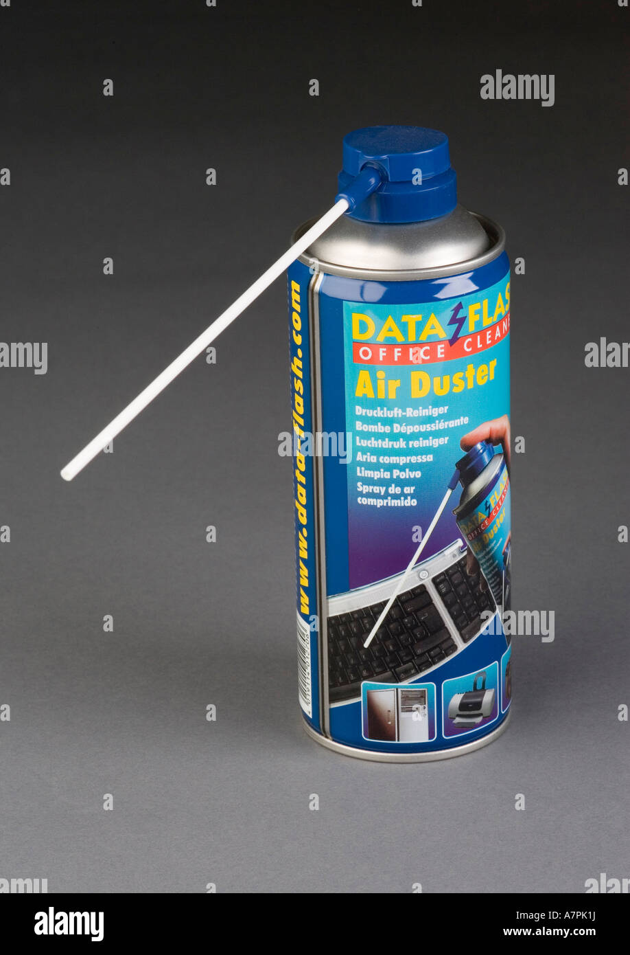compressed air aerosol can Stock Photo