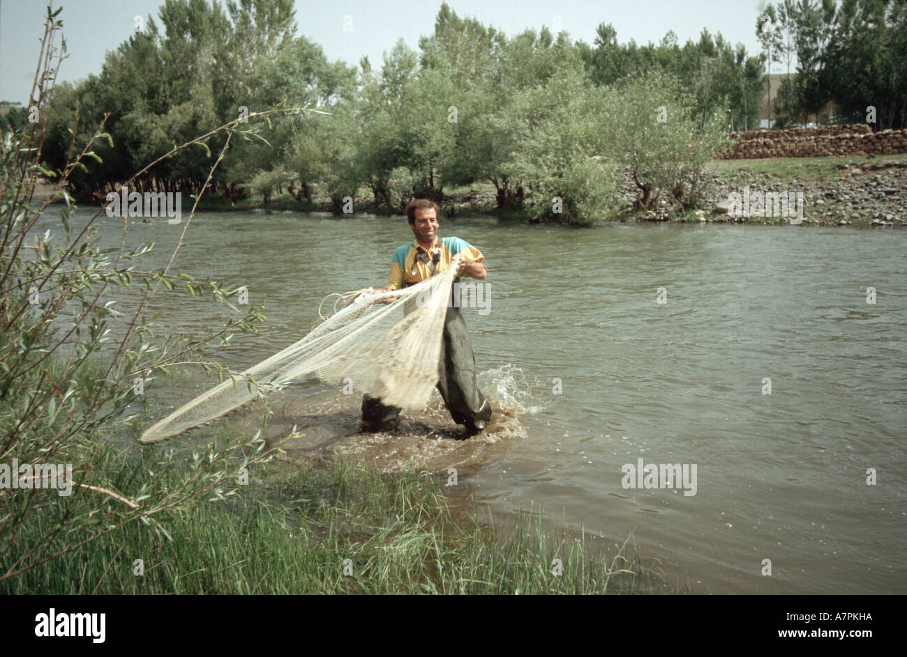 Fisherman working Stock Photo