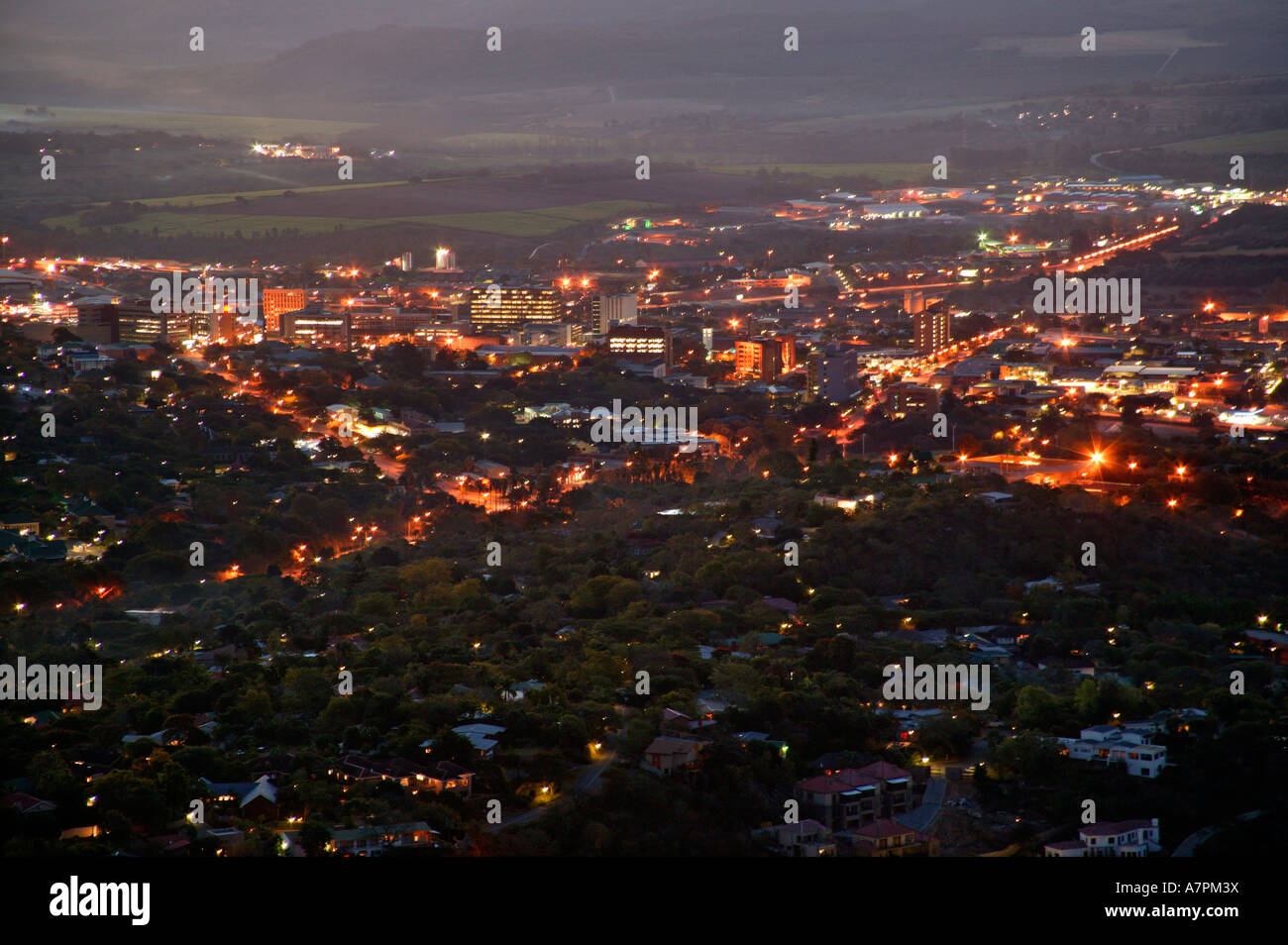 Nelspruit at night with its surrounding suburbs Nelspruit Mpumalanga