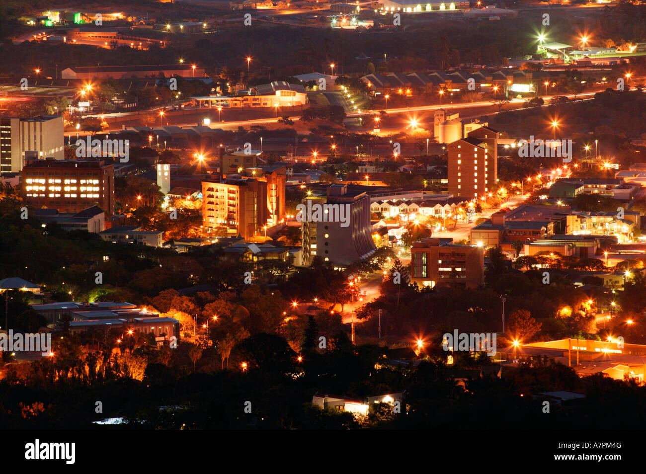 Nelspruit CBD central business district at night Nelspruit Mpumalanga