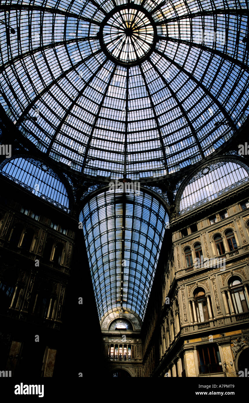 Italy, Campania, Naples, cupola of Umberto 1 galeria Stock Photo