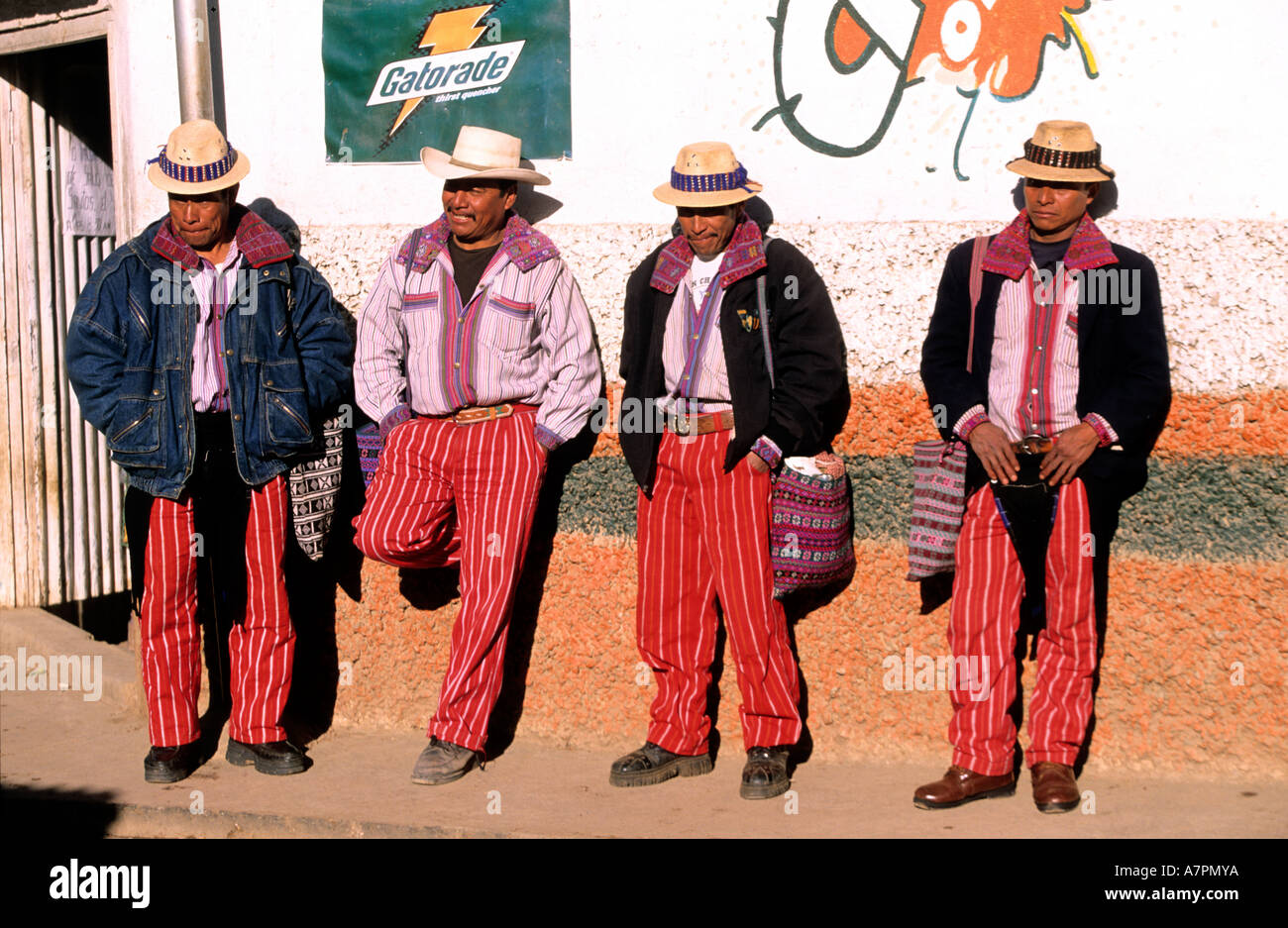 Guatemala, Cuchumatanes Cordillera, Huehuetenango Department, Indians from Todos Santos village Stock Photo