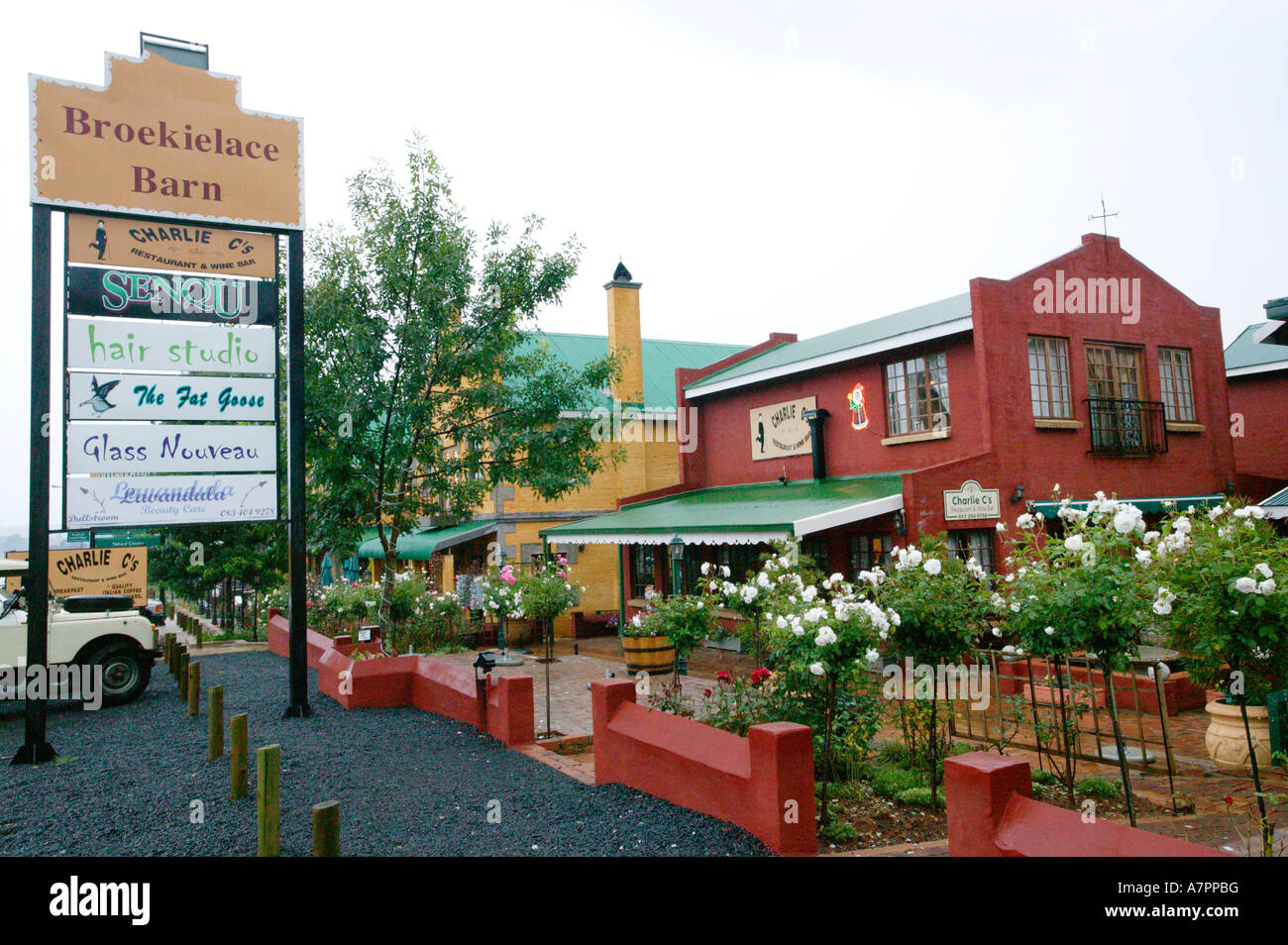 Street side shops in Dullstroom Mpumalanga South Africa Stock Photo Alamy