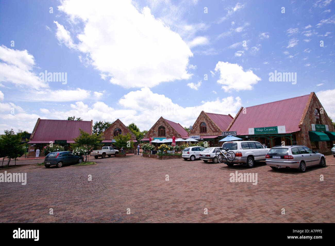 One of the small shopping areas in the Dullstroom village Dullstroom