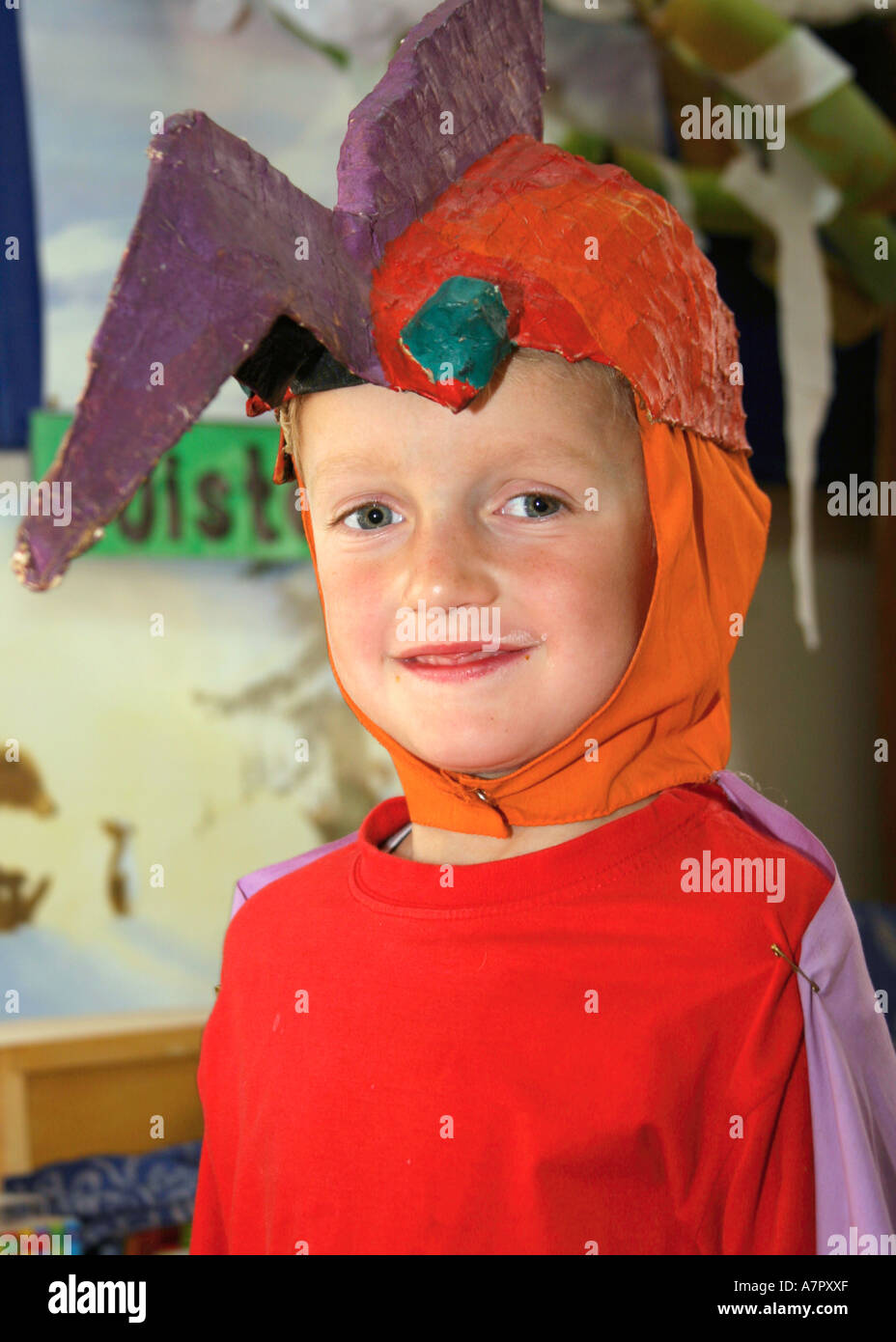 Schoolboy Dressed In Costume For School Play Stock Photo Alamy