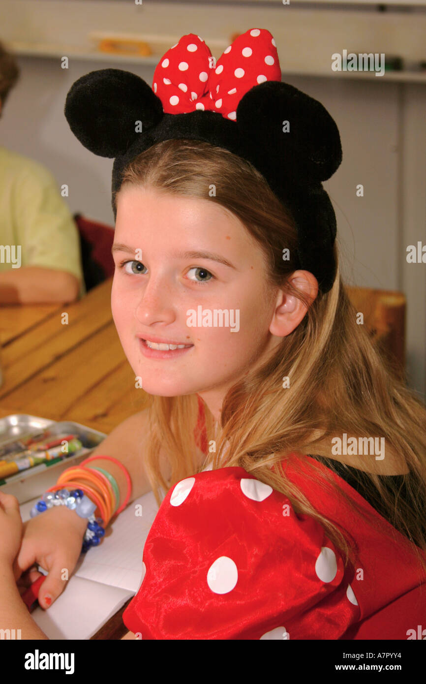 Schoolgirl Dressed In Costume For School Play Stock Photo Alamy