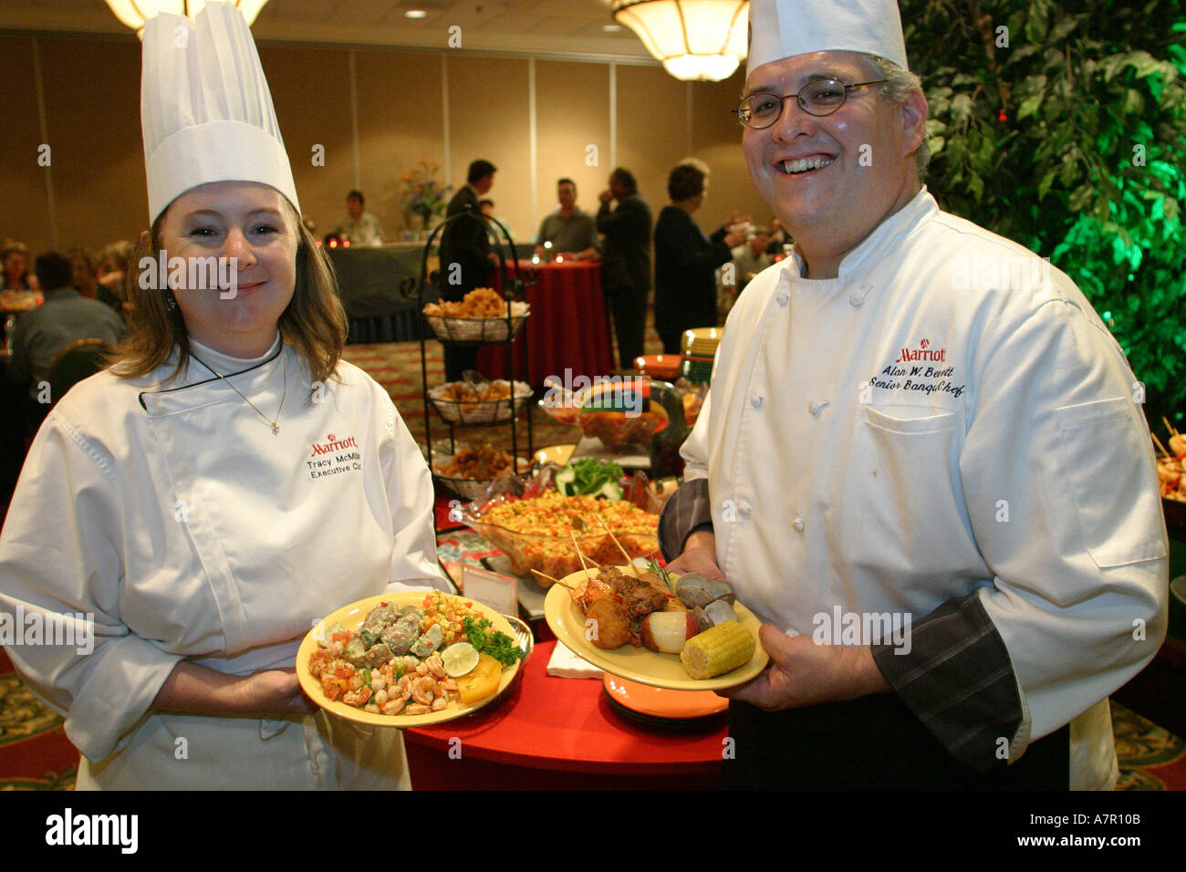 Virginia Loudoun County,Dulles Marriott,hotel,currency,money,Grand Ballroom,corporate dining,food,chefs,VA0812040045 Stock Photo