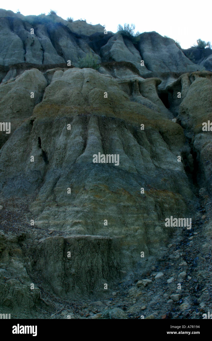 Vertical Horseshoe Canyon badlands Drumheller Alberta Canada Stock