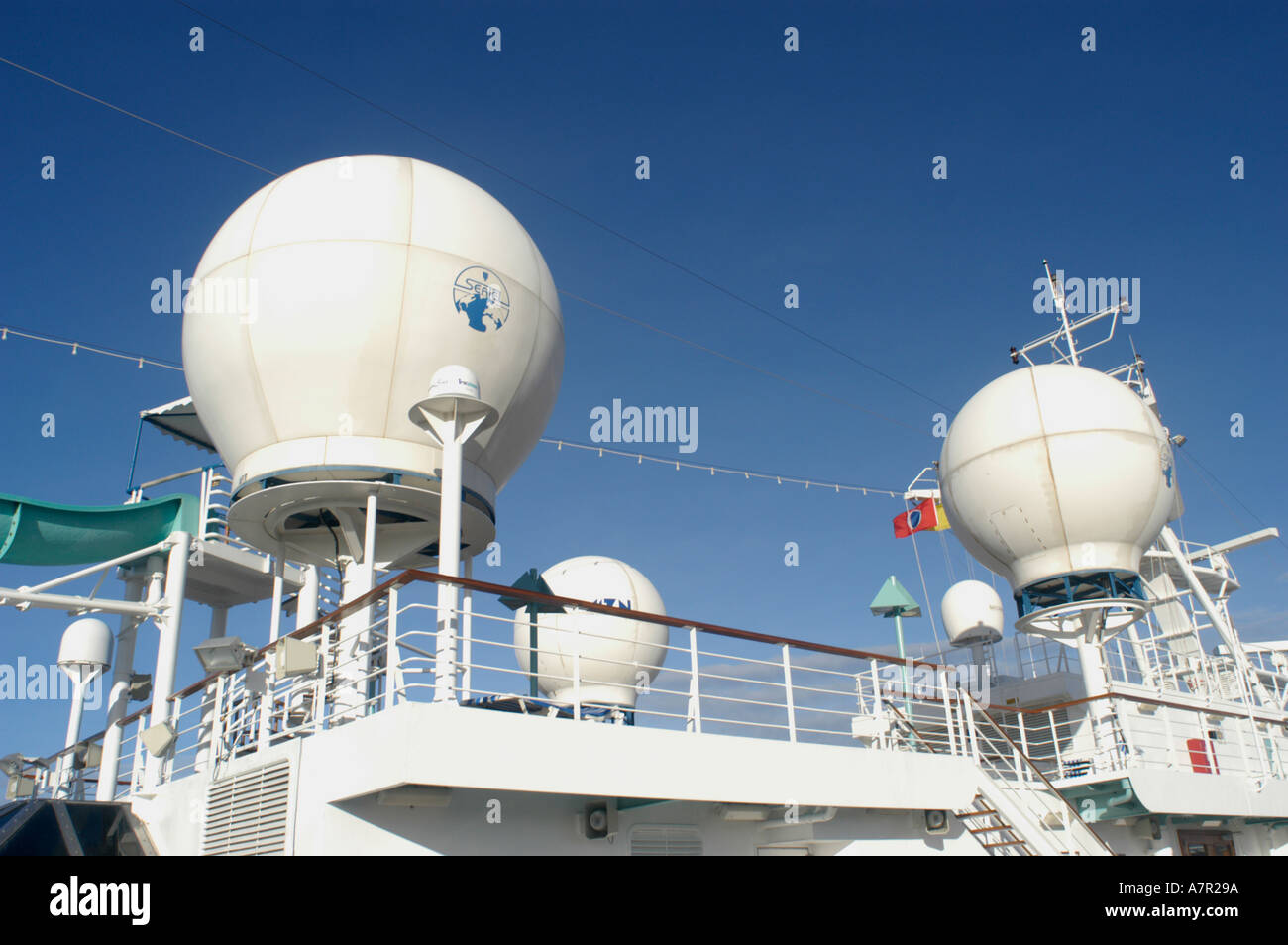 Electronic Communications domes on cruise ships for tourists and with