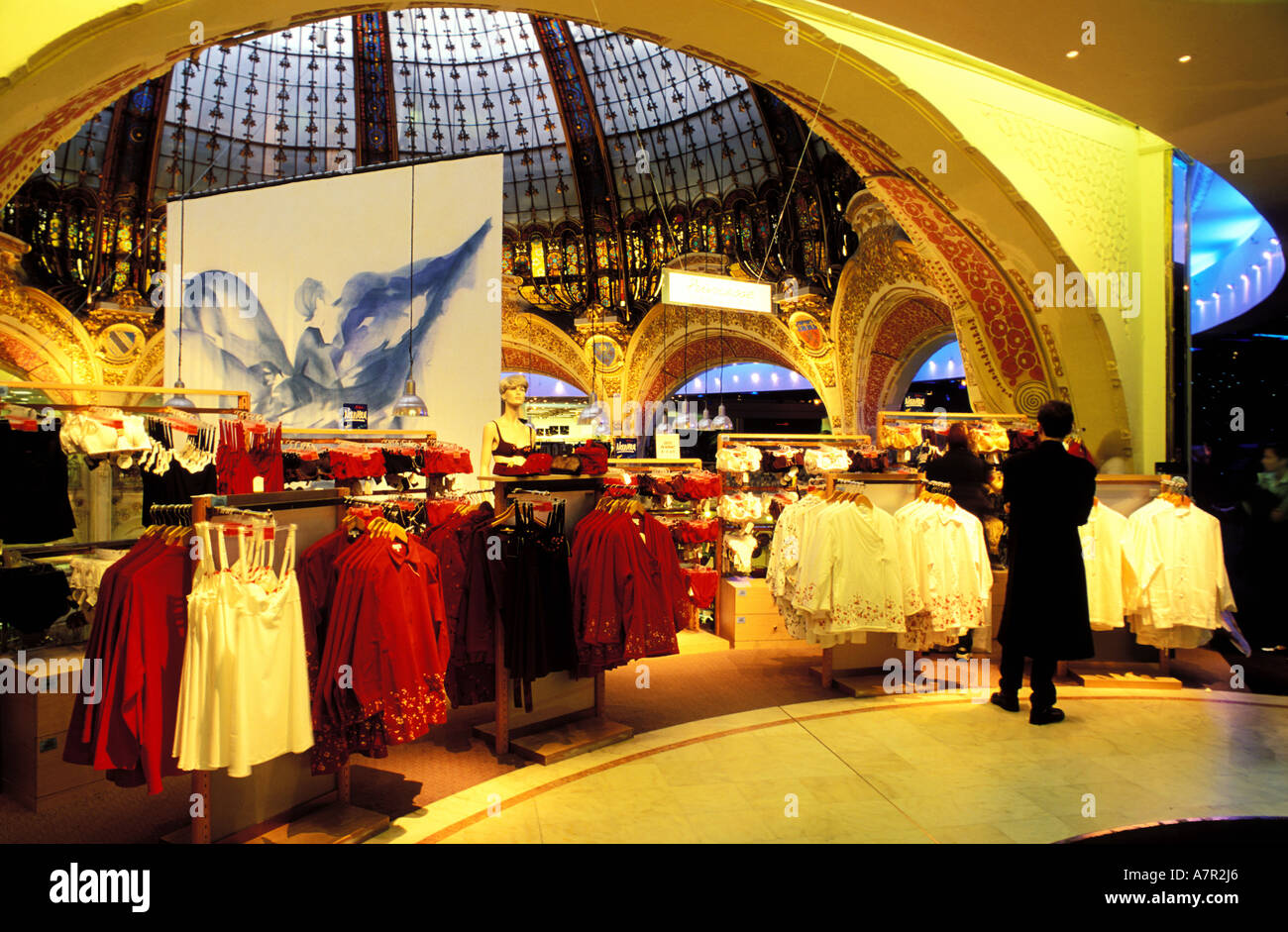 France, Paris, fashion show under the dome of Galeries Lafayette department store Stock Photo