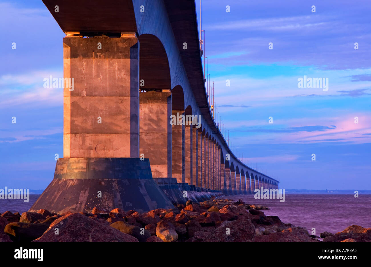 Confederation Bridge, Cape Jourimain, New Brunswick, Canada Stock Photo