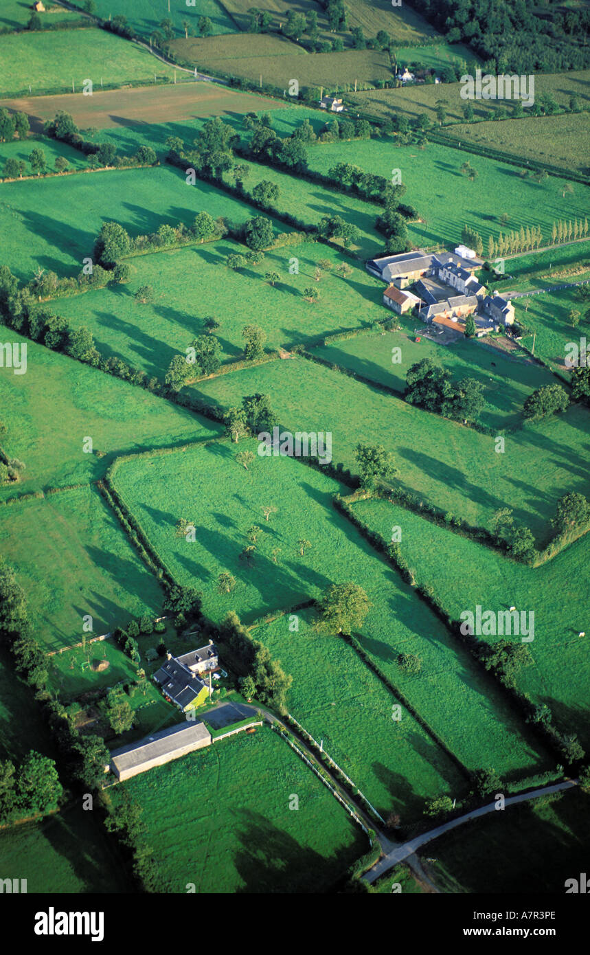 France Manche Normandy Bocage In The Region Of Saint Lo Aerial View Stock Photo Alamy
