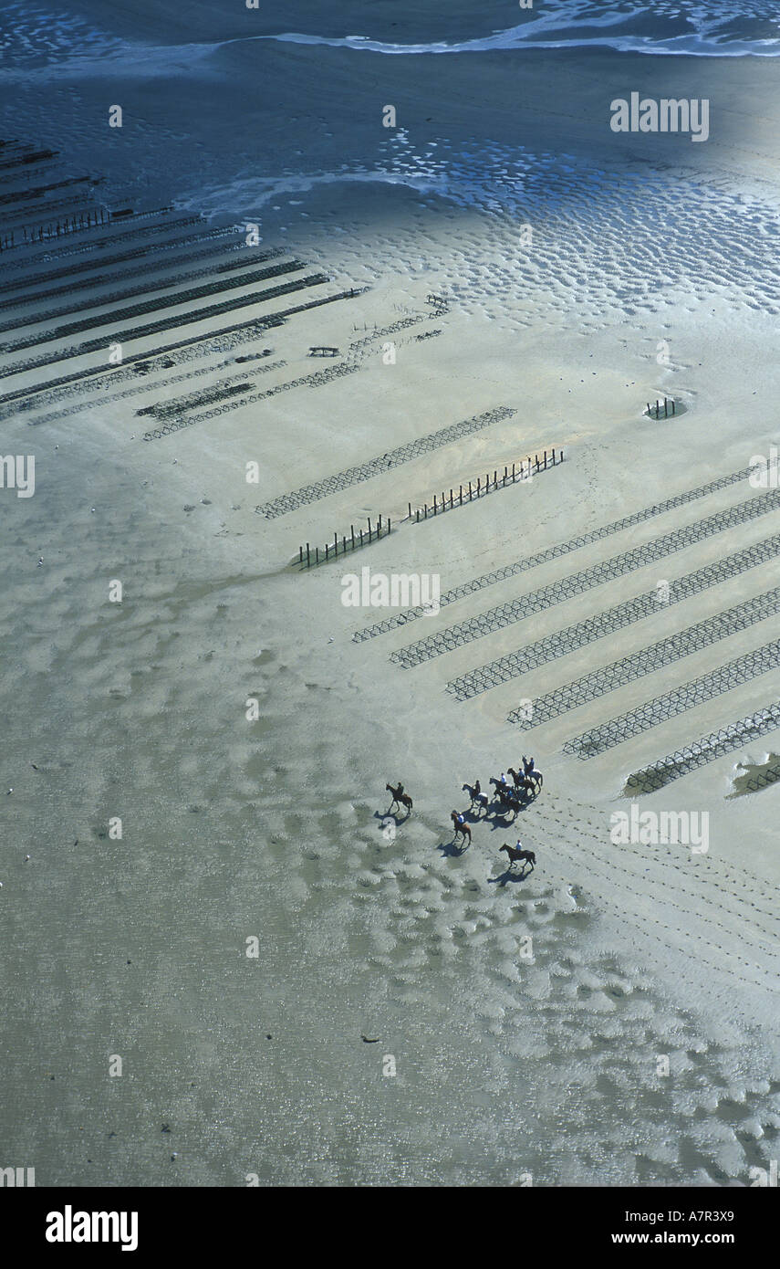 France, Manche, Cotentin, Utah beach, beach of the Normandy landings (aerial view) Stock Photo