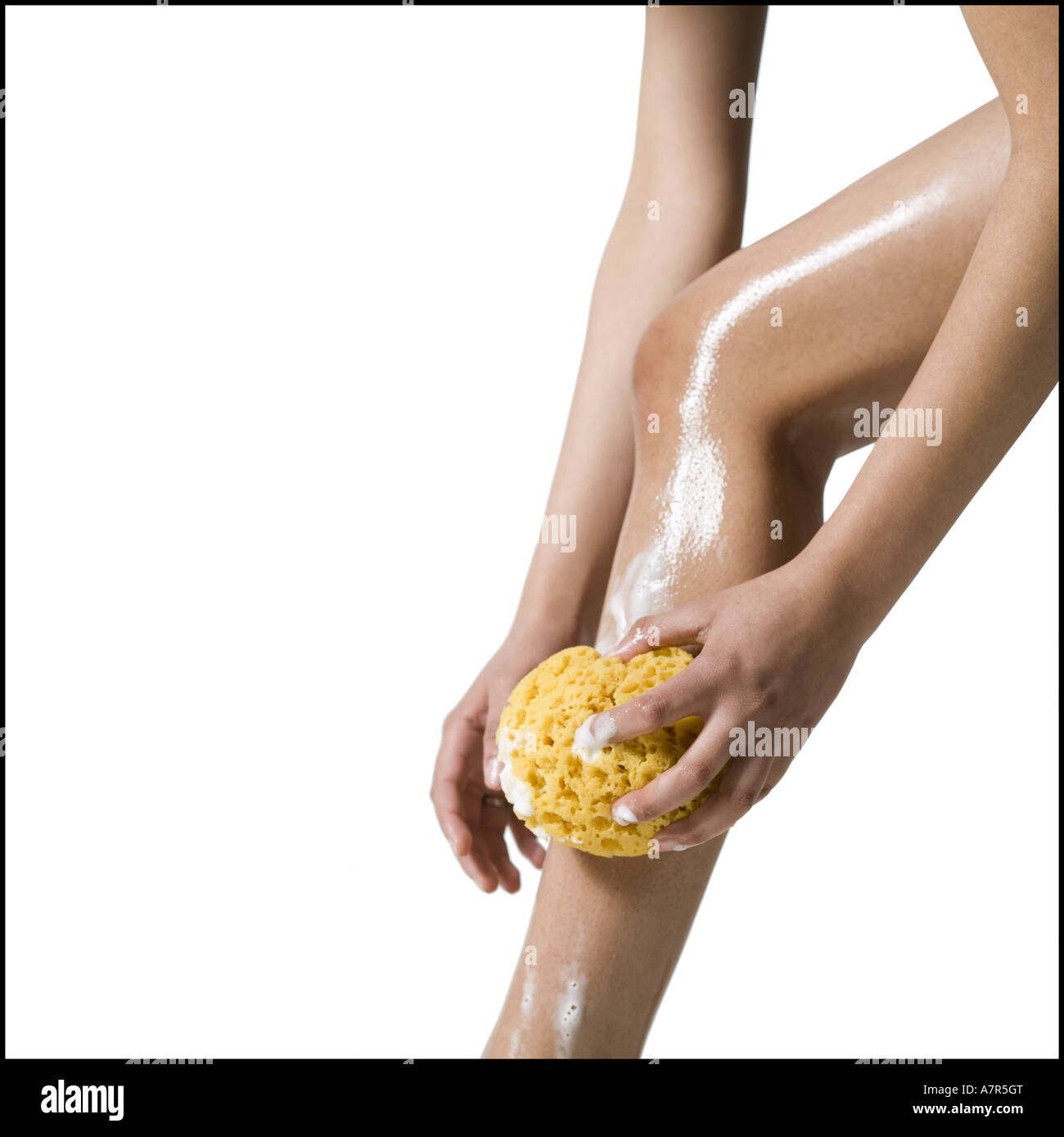 woman washing legs Stock Photo Alamy