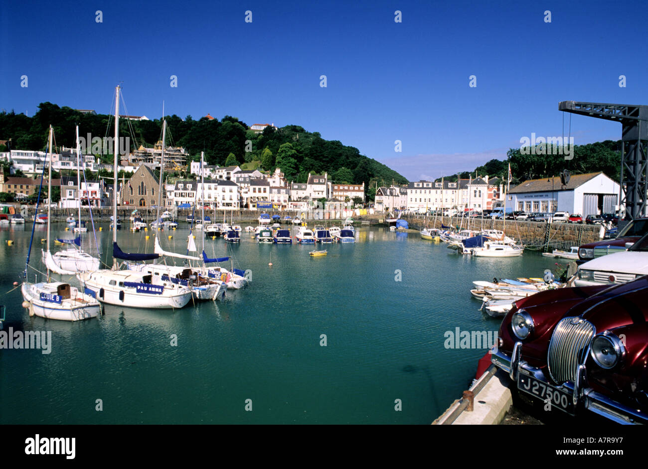 United Kingdom, Channel Islands, Jersey island, harbour in Saint Aubin  Stock Photo - Alamy