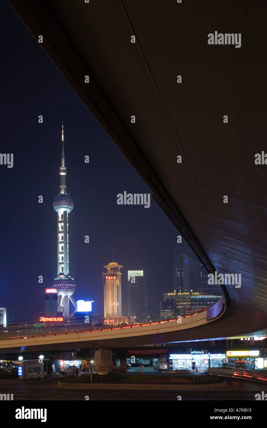 Barges and pudong skyline hi-res stock photography and images - Alamy
