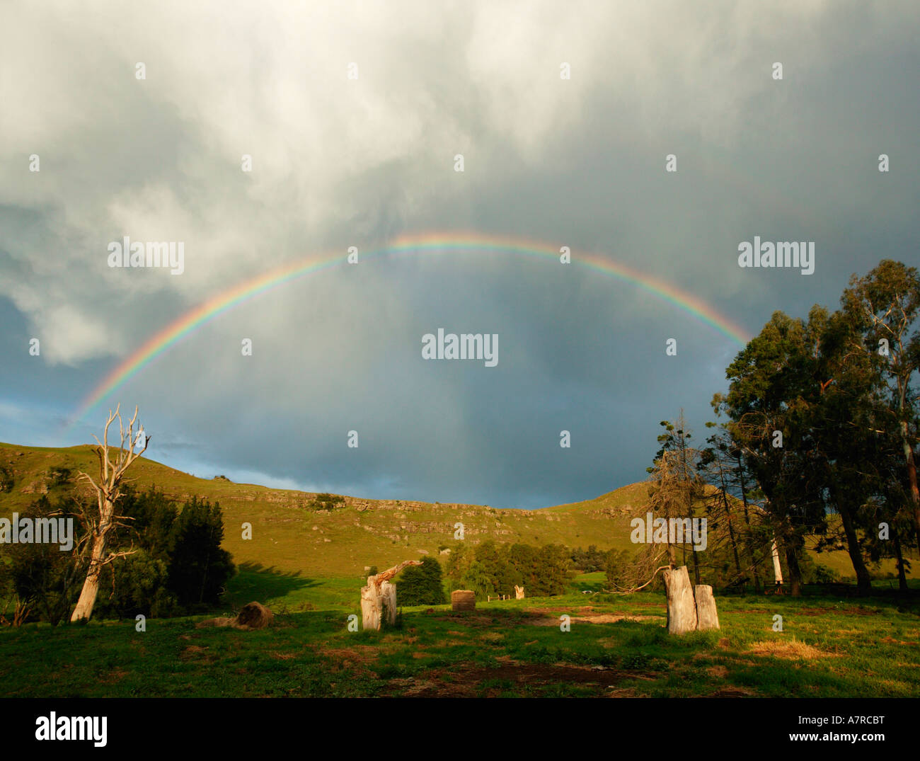 A rainbow in the Drakensberg Underberg Kwazulu Natal South Africa Stock ...